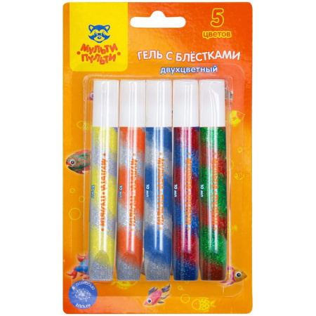 Гель с блестками 05цв. Мульти-Пульти 10мл. "Приключения Енота" двухцветный GG_21278