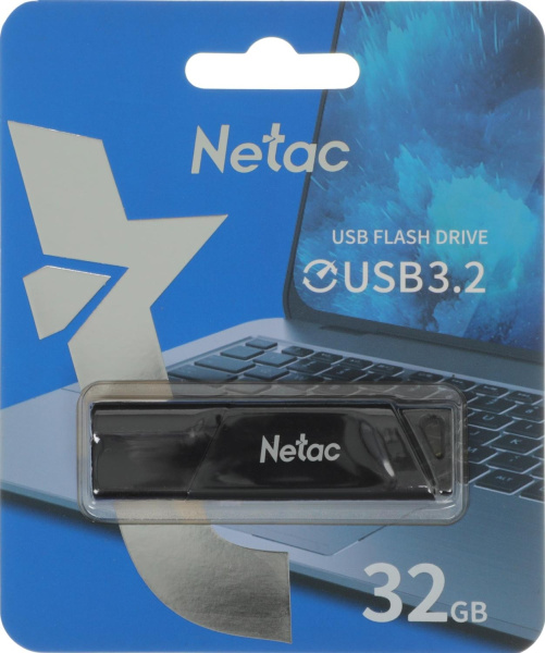 Флеш-накопитель USB3.2 32Gb Netac U336S (NT03U336S-032G-32BK) черный, пластик, защита от перезаписи
