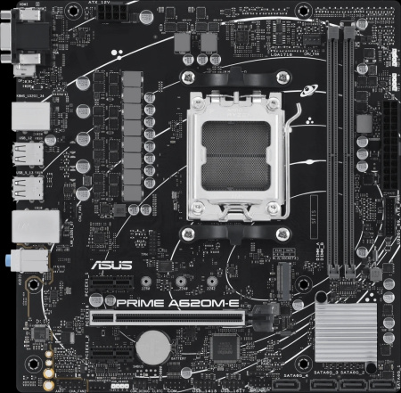 Мат.плата SocAM5 AMD A620 ASUS PRIME A620M-E-CSM (mATX,2DDR5,M.2,PCI-E16,2PCI-E,DP,HDMI,VGA,PC7200)