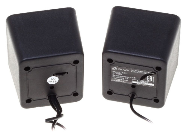 Актив.колонки 2.0 Оклик OK-331 6Вт, Black