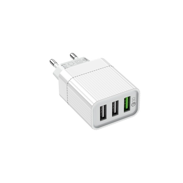 Зарядное_устройство - USB_3x18W BOROFONE BA40A белый (QC3.0+2400mAh/5V)