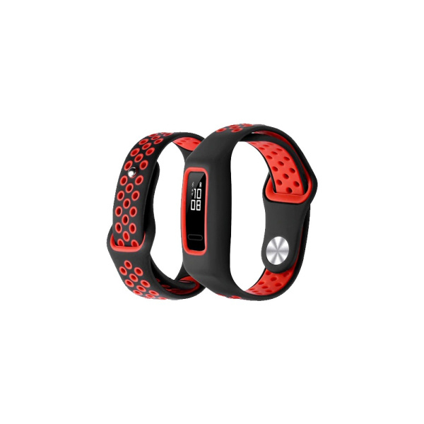Ремешок спортивный силиконовый для Honor Band 4/5 DF hwSportband-01 (black/red)