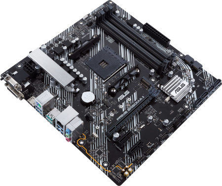 Мат.плата SocAM4 AMD B450 Asus PRIME B450M-A II (mATX,4DDR4 ECC/non-ECC,M.2,2PCI-E,SVGA,DVI,HDMI,Gb,