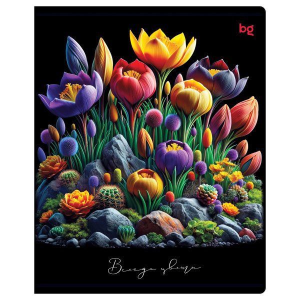 Тетрадь 40л. лин. "Цветы" BG Т5ск40 59399