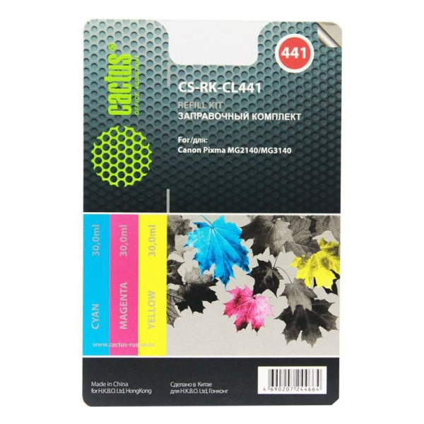 Заправочный набор Cactus CS-RK-CL441 многоцветный 90мл для Canon MG2140/MG3140
