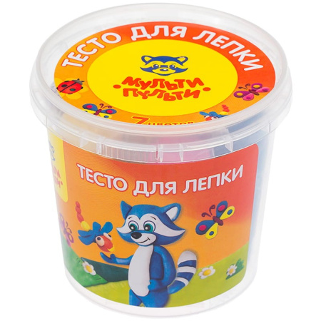 Тесто для лепки Мульти-Пульти "Енот в деревне", 07 цветов*30г, ТЛ_12208