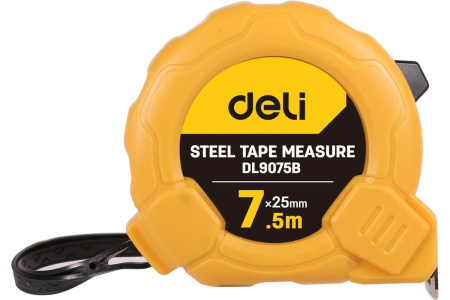 Рулетка  7.5м, 25мм, Deli DL9075B, ударопрочный корпус