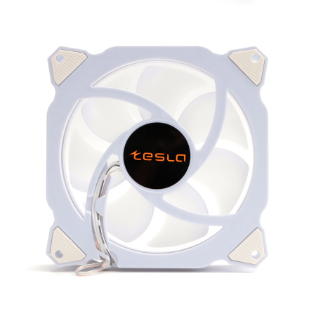 Кулер в корпус 120x120x25 TESLA RGB120 RW (hydrodynamic/1200rpm/3pin+molex,белый,FRGB)[TSL-120-RW]