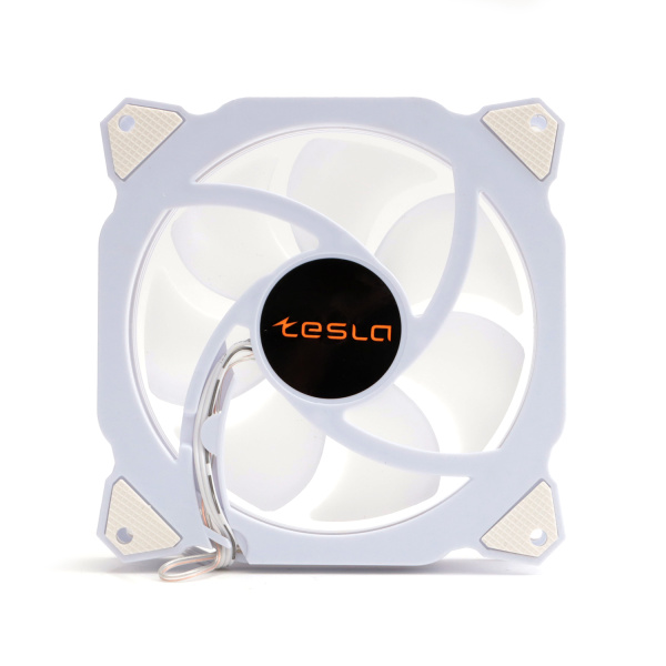 Кулер в корпус 120x120x25 TESLA RGB120 RW (hydrodynamic/1200rpm/3pin+molex,белый,FRGB)[TSL-120-RW]