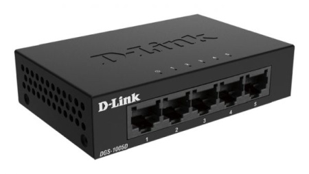 Коммутатор D-Link DGS-1005D 5-ports 10\100\1000_Mbps Base-T