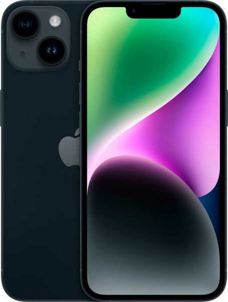 Смартфон Apple iPhone 14 <ПИ> 6Гб 256Гб Midnight 6.1", OLED, 2532*1170, 2*3.24+4*2.01ГГц, 12+12Мп, 12Мп, 5G, NFC, 3279мАч, iOS 16 (Без RuStore)