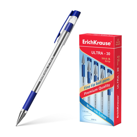 Ручка шариковая Erich Krause "Ultra L-30 Stick&Grip" 0,7мм., синяя (19613) Ручка шариковая Erich Krause "Ultra L-30 Stick&Grip" 0,7мм., синяя (19613)
