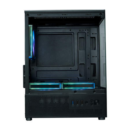 Корпус mATX Б_БП XASTRA Q300M 3ARGB-FM-C6 Black (USB3.0,Audio,черный,3х120мм ARGB,PWM FM fans/Argb+PWM HUB 6port"аквариум")[Q300M-3FM12A-C6]