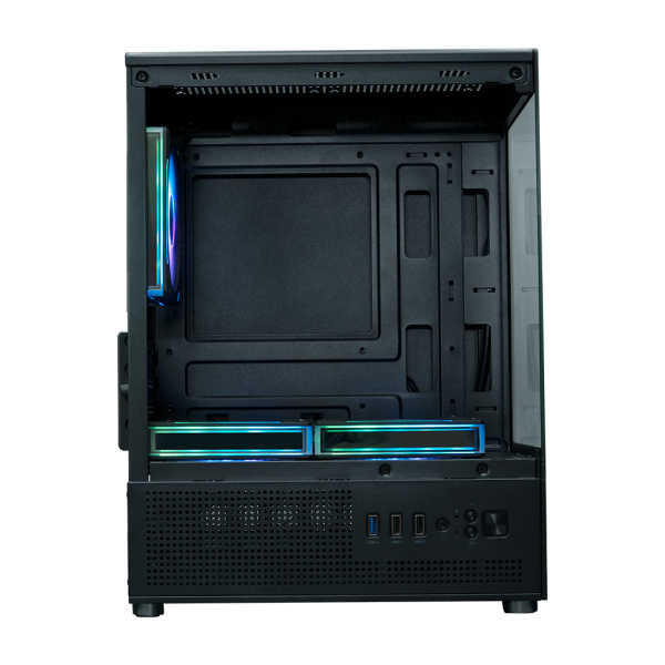 Корпус mATX Б_БП XASTRA Q300M 3ARGB-FM-C6 Black (USB3.0,Audio,черный,3х120мм ARGB,PWM FM fans/Argb+PWM HUB 6port"аквариум")[Q300M-3FM12A-C6]