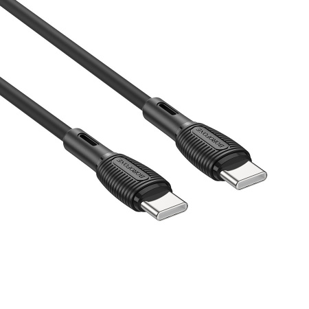 Кабель USB Type-C (m) - USB Type-C (m) BOROFONE BX86 1м ,60W, черный, силиконовый