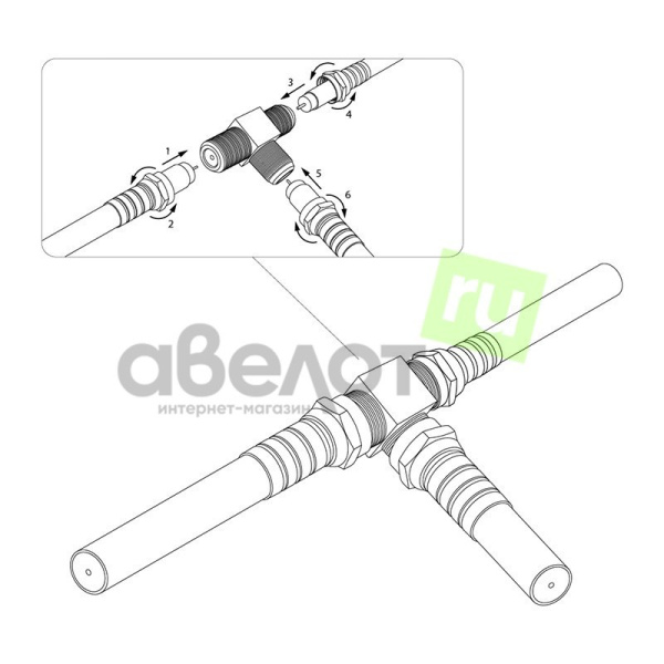 F-соеденитель "тройник", PROconnect, 05-4204-4