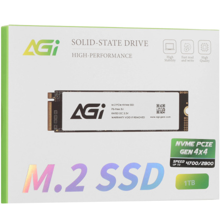 SSD-накопитель M.2 1Тб AGI AI818 [AGI1T0G43AI818-CB](3D NAND,NVMe,4700/2800 Мб/с/графеновый рассеиватель тепла)