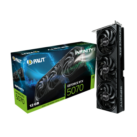 Видеокарта GeForce RTX5070 Palit 12Гб Infinity 3 GDDR7,192bit,HDMI,3DP (NE75070019K9-GB2050S) ret