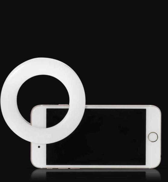 Световое LED кольцо для селфи с креплением на смартфоне DF LED-02 (white)
