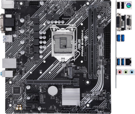 Мат.плата S1200 B460 Asus PRIME B460M-K (mATX,2DDR4,M.2,2PCI-E,VGA,DVI,PC2933)