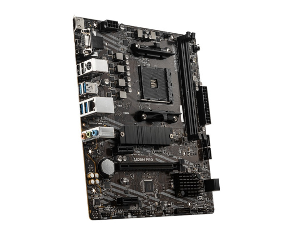 Мат.плата SocAM4 AMD A520 MSI A520M PRO (mATX,2DDR4,M.2,2PCI-E,VGA,HDMI,DP,PC4600)