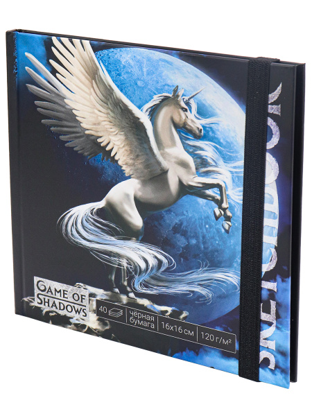 Скетчбук 40л., 160*160, "Единорог" черная бумага С40-4071