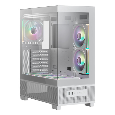 Корпус ATX Б_БП XASTRA Q500 6ARGB-C10-UC White (USB3.0,Audio,белый,6х120мм ARGB,ARGB+PWM HUB 10port,Type-C,CPU Cooler до 160мм, VGA до 405мм,"аквариум
