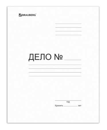 Скоросшиватель ДЕЛО BRAUBERG 280г/м2, немелованный, белый (122291)