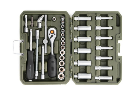 Набор головок и принадлежностей 1/4", 35 предметов, Дело техники 600735