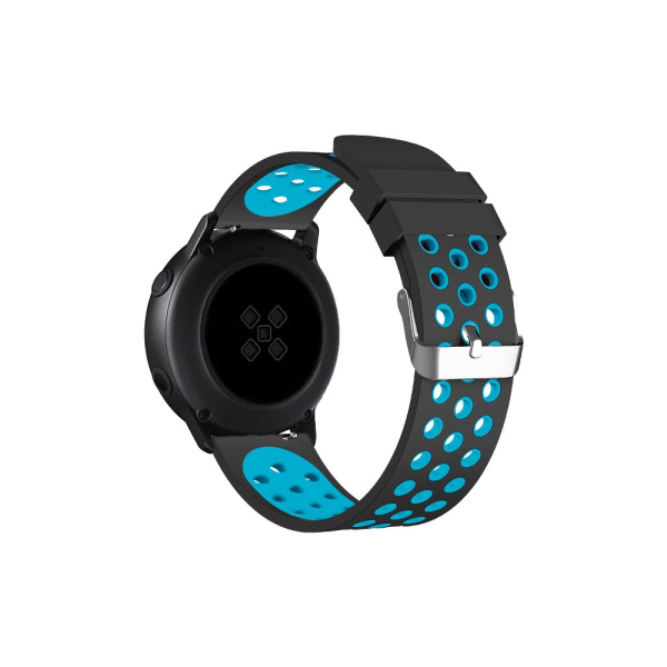 Ремешок спортивный силиконовый для Samsung Galaxy Watch Active/Active2 DF sSportband-01 (black/blue)