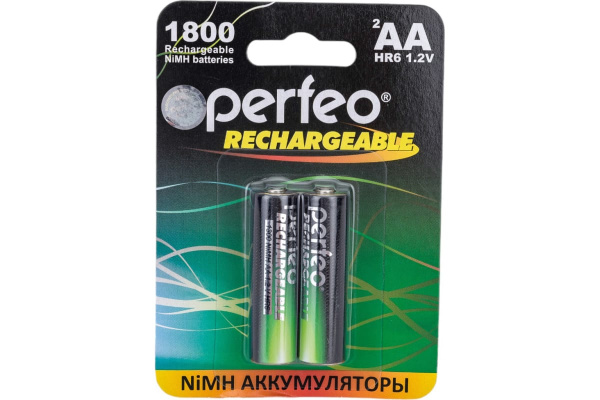 Аккумулятор Ni-MH AA Perfeo 1800mAh/1.2в блистер 2шт.