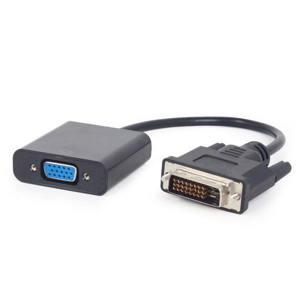 Переходник DVI_24+1(M)-VGA(F) Cablexpert A-DVID-VGAF-01 длина кабеля 0,2м черный