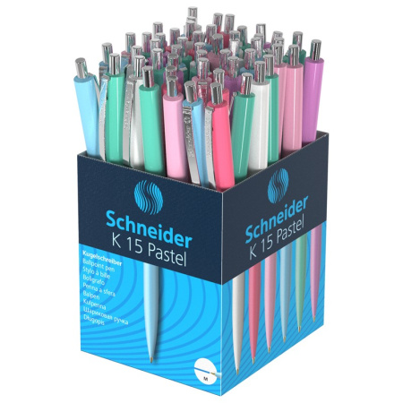 Ручка шариковая SCHNEIDER "К15"  синяя, 1,0мм, автомат, корпус пастель ассорти (130840)