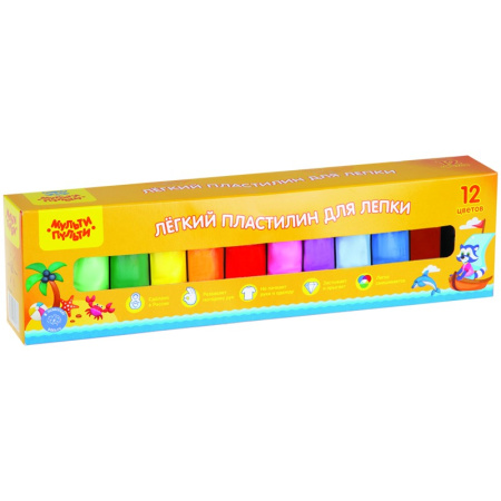 Пластилин 12цв. Мульти-Пульти лёгкий воздушный застывающий (ЛП_38966)