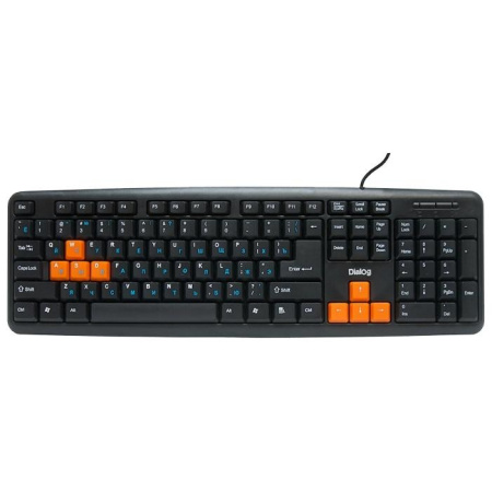 Клавиатура USB Dialog Standart KS-020U мембранная, 104 клавиши, Black/Orange