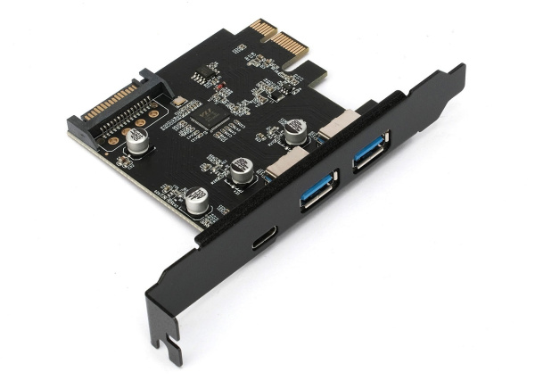 Контроллер USB 3.1 Gembird SPCR-03 в разъем PCI-e, 2xUSB-A + 1xType-C