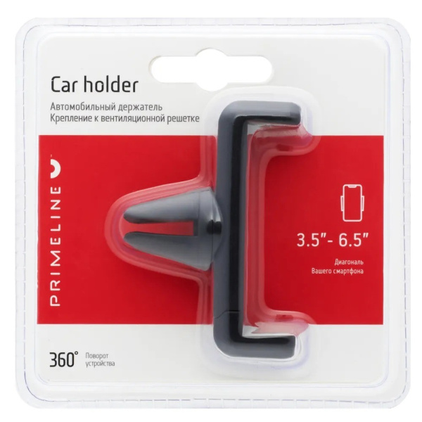 Держатель Prime Line пружинный для смартфонов, крепление на вентиляционную решетку (5508)