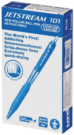 Ручка шариковая UNI "Jetstream SXN-101-05" 0,24мм., автоматическая, синяя (77361)