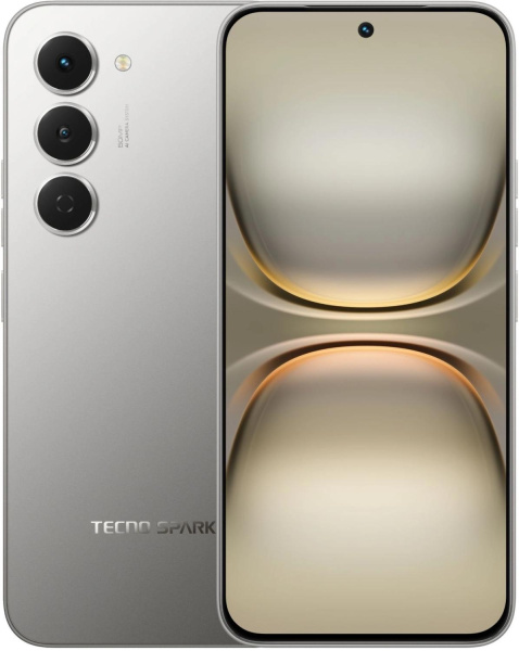 Смартфон Tecno Spark 40 Pro 256Gb 8Gb титан моноблок 3G 4G 2Sim 6.78" 1224x2720 Android 15 50Mpix 802.11 a/b/g/n/ac/ax NFC GPS GSM900/1800 Protect FM