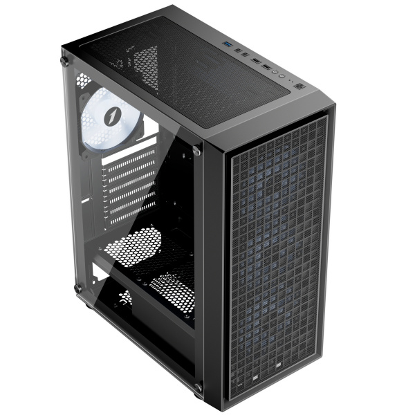 Корпус ATX Б_БП 1STPLAYER Go6 ARGB Black (USB3.0,Audio,TG,черный,4х120мм ARGB)[Go6-BK-4F7]