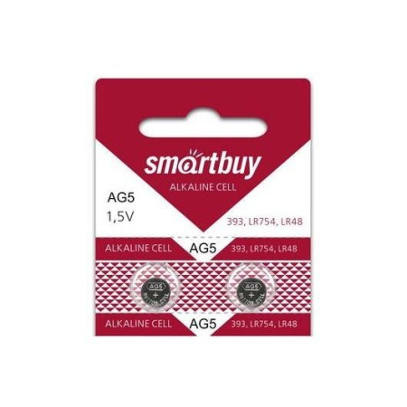 Батарейка AG5 (LR48, LR754, 193), 1.5в, Smartbuy,  1шт