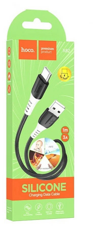 Кабель USB Type-C (m) - USB(m) HOCO X82 1м, 3A силиконовый, черный