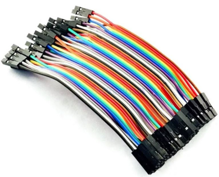 Провода для макетных плат Dupont мама-мама, шаг 2.54мм, 10см, 40штук