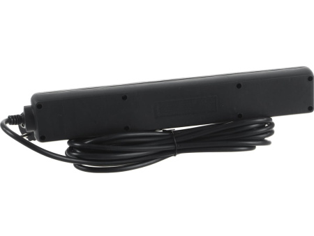 Сетевой фильтр  5.0м, 6 розеток Perfeo, POWER+, 10А, 2300Вт, с выключателем, с предохранителем, черный (PF-PP-6/5,0-B)