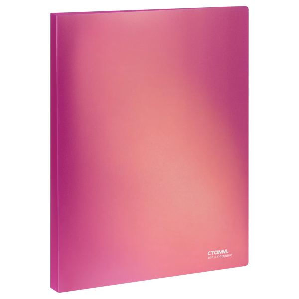 Папка с боковым прижимом СТАММ "Сияние" 17мм, 700мкм, розовый (ММ-32003)