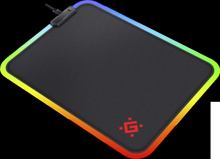 Игровой коврик Defender Black L ткань+резина (350x300x4) RGB