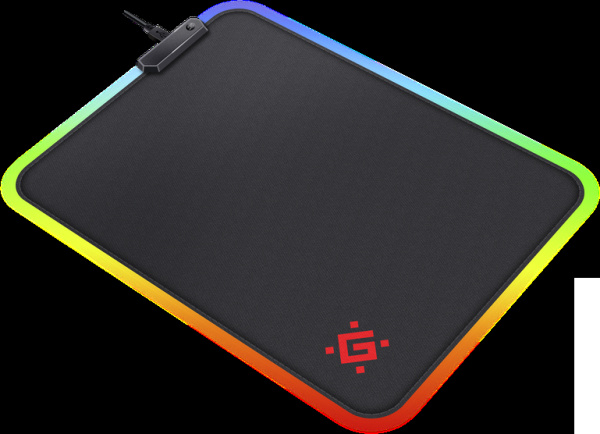 Игровой коврик Defender Black L ткань+резина (350x300x4) RGB