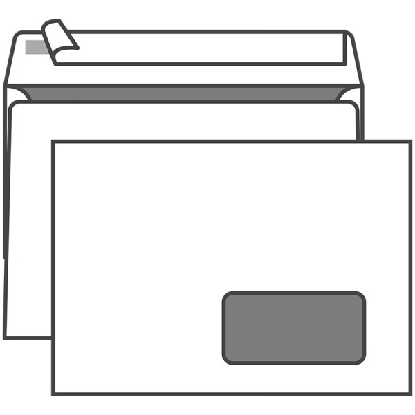 Конверт С5 Курт и К без подсказа, правое окно, 162*229 с отрывной лентой (70404)