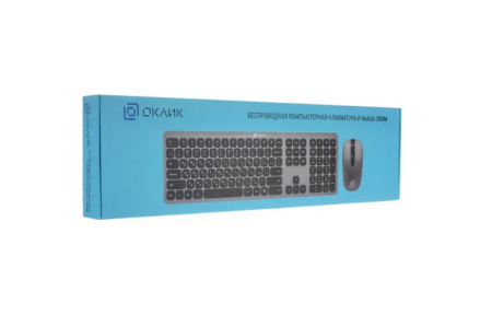 Беспроводной комплект Oklick 300M, Slim Grey/Black