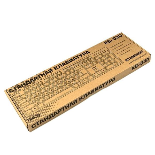 Клавиатура USB Dialog KS-030U мембранная, 104 клавиши, Black